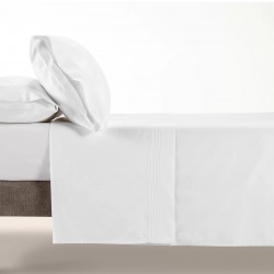 JUEGO SABANAS ALGODON SATEN 600 HILOS BLANCO