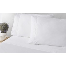 JUEGO SABANAS ALGODON SATEN 600 HILOS BLANCO