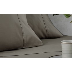 JUEGO SABANAS ALGODON SATEN 400 HILOS GRIS OSCURO